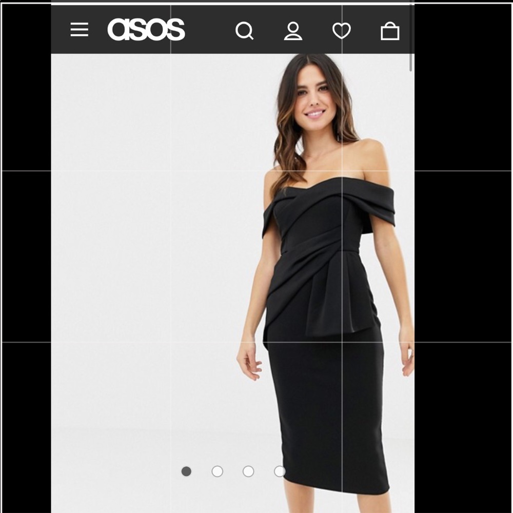 ASOS DESIGN Fold Wrap Front Midi Pencil Dress